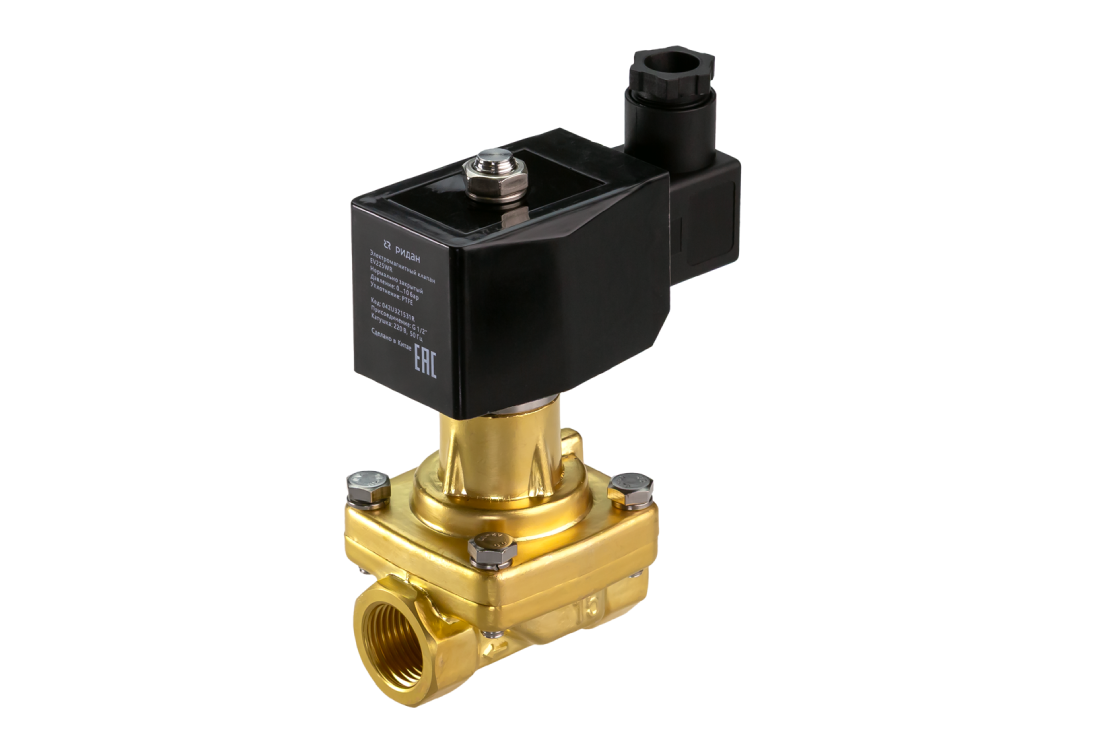 Ридан 042U322531R — Клапан электромагнитный EV225WR, G 1, PTFE, нормально закрытый, 0…10 бар, с катушкой 220В, 50 Гц