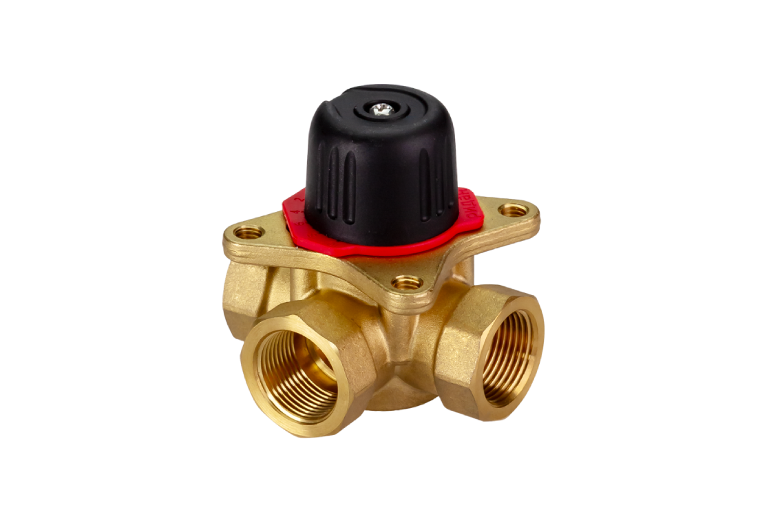 Ридан 065Z0408R — Клапан регулирующий поворотный HRB-3R PN10, DN32, Kvs 16, Tmax 110 °C, Rp1-1/4, корпус CW617N, трехходовой