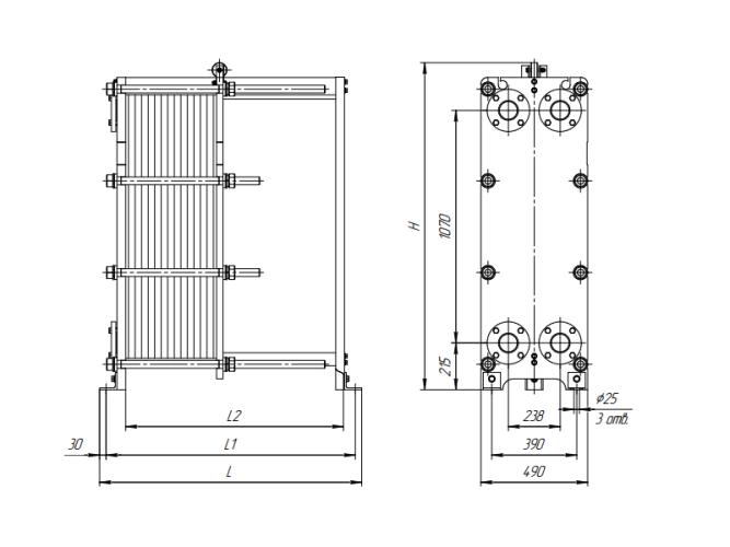 Теплообменник Ридан НН№37 ДУ 80