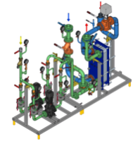 Ридан БТП-DS-ХХХ-YYY-C-R V2 - Стандартный узел с водоподогревателем для системы ГВС