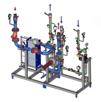 Ридан БТП-DS-ХХХ-YYY-P-S V2 - Стандартный узел с водоподогревателем для системы ГВС